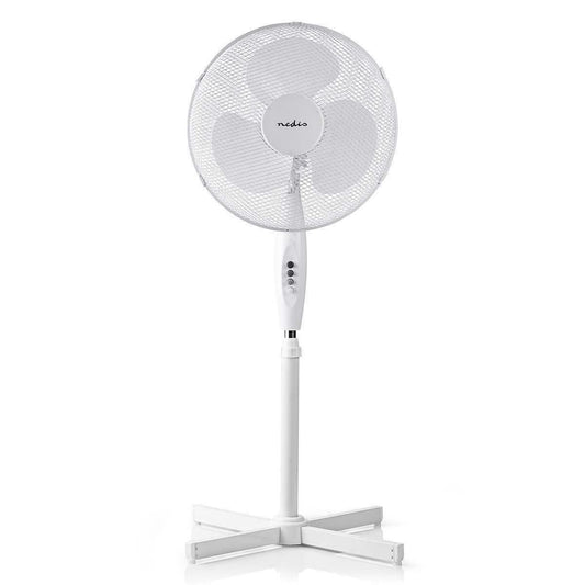 Nedis Stand Fan | Diameter: 400 mm | 3-Speed | Oscillation | 45 W | Adjustable height | White