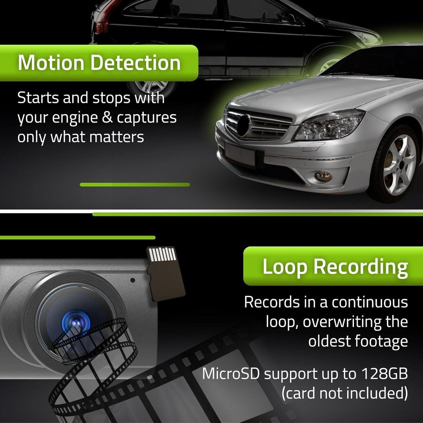 Nedis Dash Cam | 1080p@30fps | 2 MPixel | Wi-Fi | LCD | Night view | Black