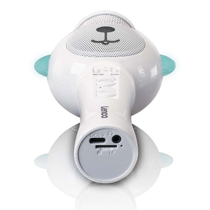 Lenco BMC-060WH | Kids Karaoke Bluetooth® Microphone | with SD Slot | LED Lights | Aux Out | White