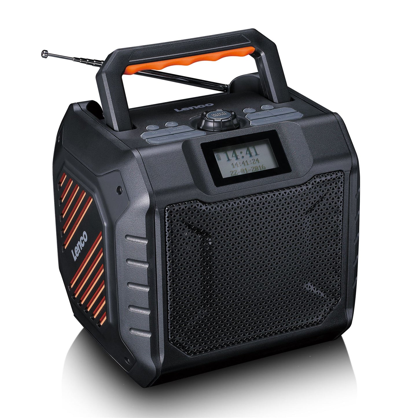 Lenco ODR-160GY | High Power Portable Outdoor Bluetooth® Speaker |  DAB+/FM Radio | IPX5 Water-Resistant | Grey
