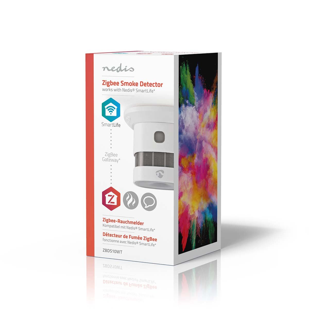Nedis SmartLife Smoke Detector | Zigbee 3.0 | Battery Powered | Sensor life cycle: 10 year | EN 14604 | Max. battery life: 60 Months | 85 dB | White | 1 pcs