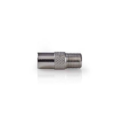 Nedis Satellite & Antenna Adapter | F Female | IEC (Coax) Male | Nickel Plated | 75 Ohm | Straight | Metal | Silver | 1 pcs | Box