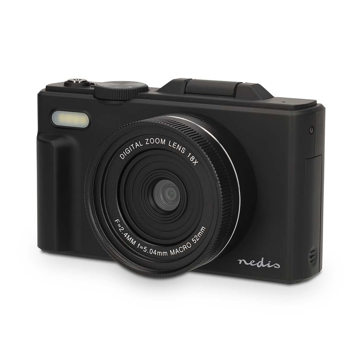 Nedis PCAM2570BK | Digital Photo Camera | Flip Screen | 75 MPixel | 5K@15fps | 16 MP | Black