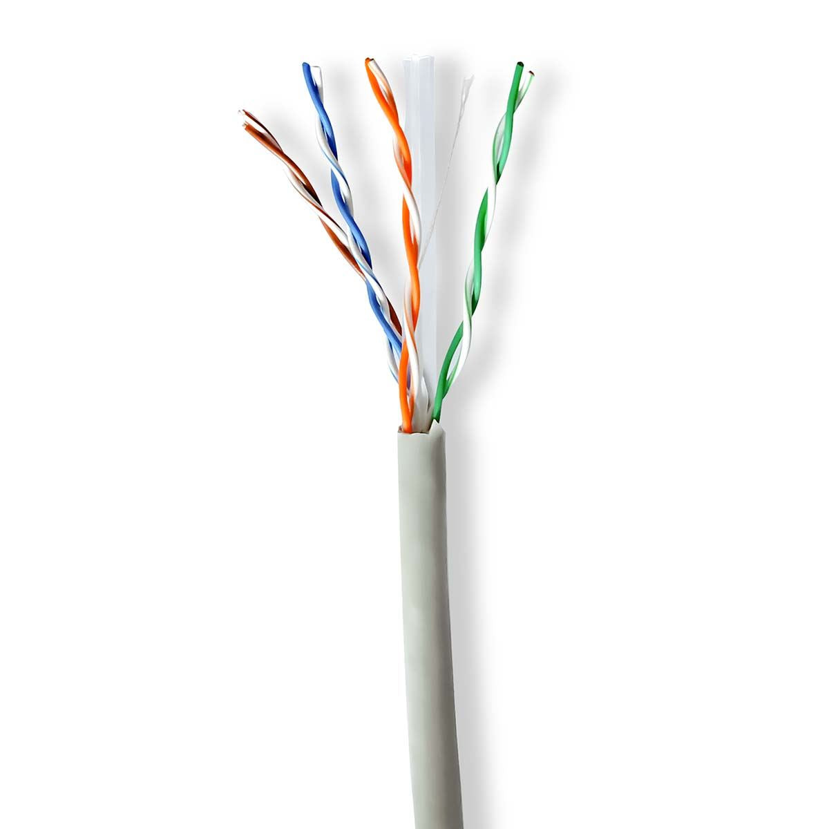 Nedis CCBG8520GY305 | Network Cable Roll | CAT6 | Stranded | U/UTP | CCA | 305.0 m | Indoor | Round | PVC | Grey | Pull Box