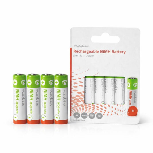 Nedis Rechargeable NiMH Battery AA | 1.2 V DC | 2600 mAh | 4-Pack