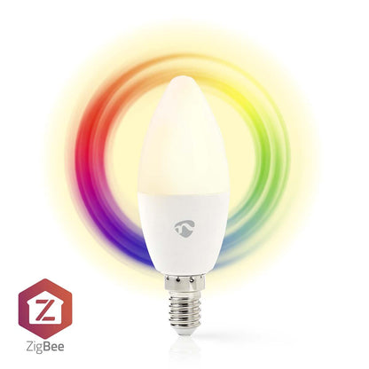 Nedis SmartLife Full Colour LED Bulb | Zigbee 3.0 | E14 | 470 lm | 4.9 W | RGB / Warm to Cool White | 2200 - 6500 K | Android™ / IOS | Candle | 1 pcs