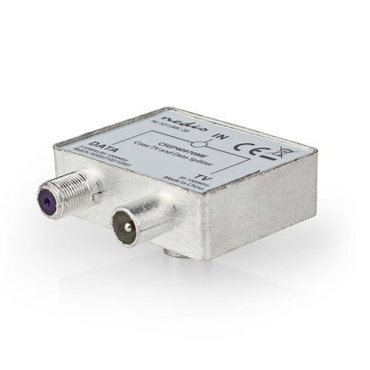 Nedis Satellite & Antenna Adapter | IEC (Coax) Female | F Female / IEC (Coax) Male | Nickel Plated | 75 Ohm | Straight | Metal | Metal / Silver | 1 pcs | Box
