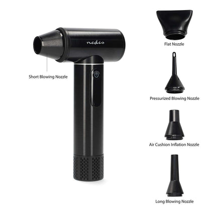 Nedis VCTR100BK | Cordless Turbo Air Blower | 200 W | 130000 rpm | Car / Computers & Keyboards / Hobby & Toys / Home / Outdoor | Blowing force: 180 g | 3-Speed Settings