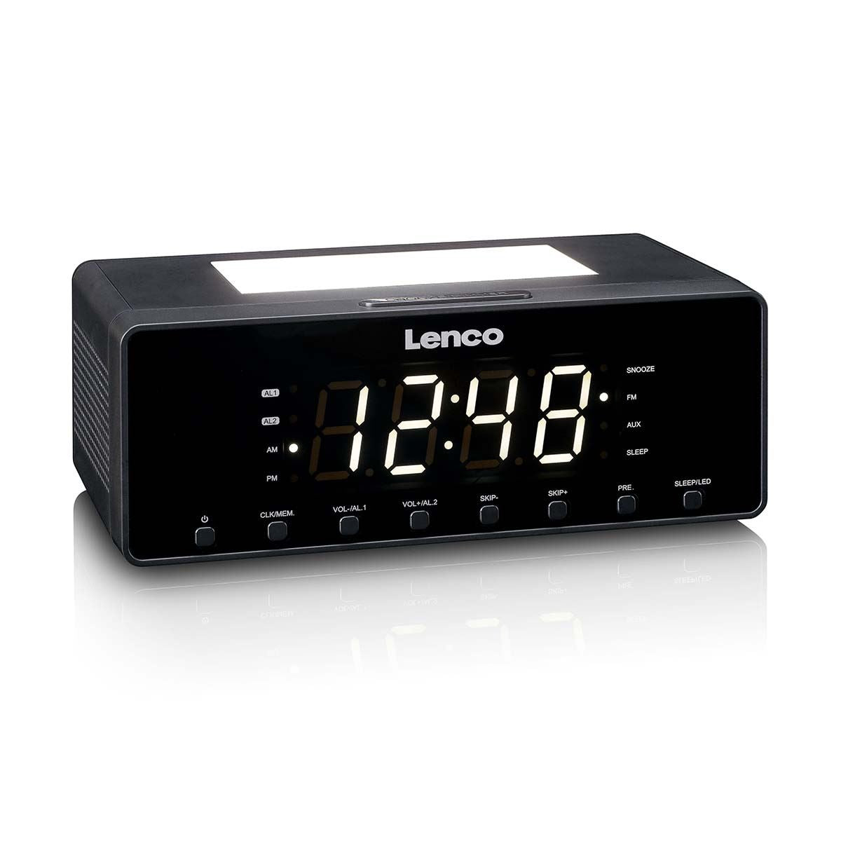 Lenco CR-540BK | FM Clock Radio | Night Light | Black