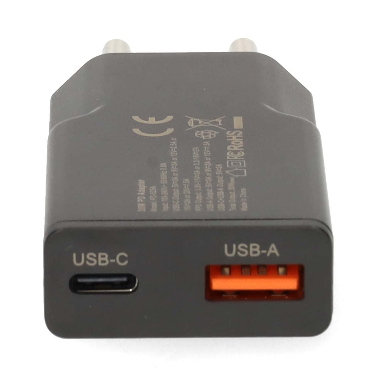 Nedis Wall Charger | 30 W | GaN | PD3.0 30W | Quick charge feature | 1.5 / 2.0 / 2.5 / 3.0 A | Number of outputs: 2 | USB-A / USB-C™ | Automatic Voltage Selection | Black