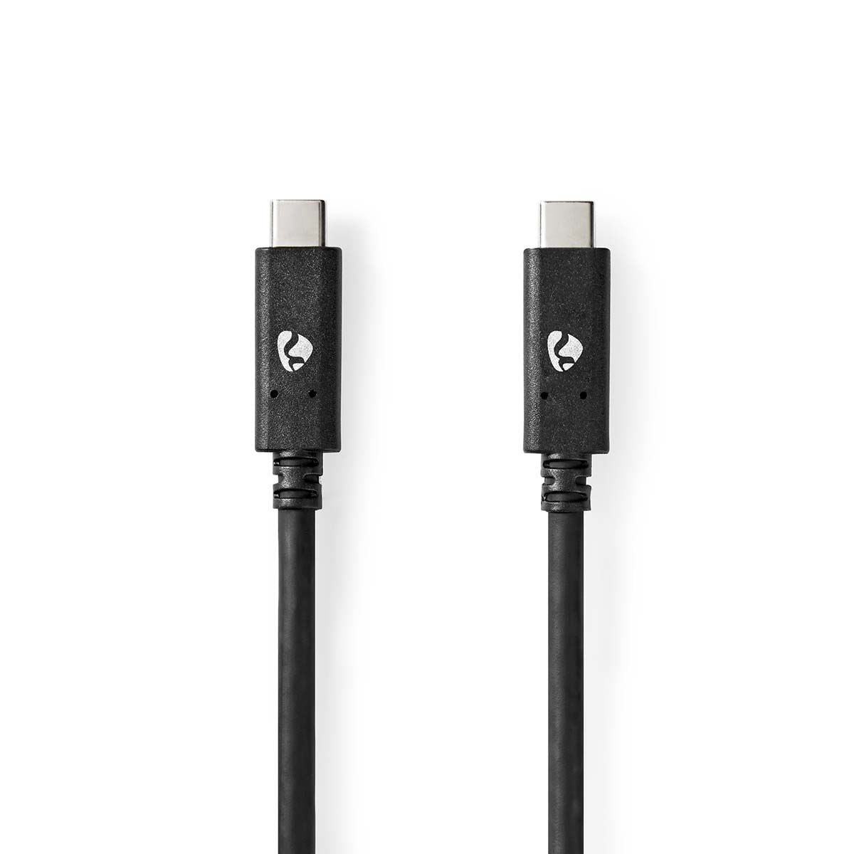 Nedis USB Cable | USB 3.2 Gen 2 | USB-C™ Male | USB-C™ Male | 100 W | 4K@60Hz | 10 Gbps | Nickel Plated | 1.00 m | Round | PVC | Black | Box