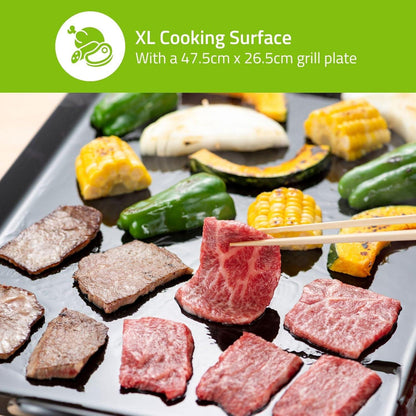 Nedis Teppanyaki Table Grill | Baking surface ( l x w ): 47.5 x 26.5 cm | 5 Heat Settings