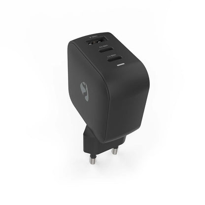 Nedis Wall Charger | 70 W | GaN | PD3.0 | Quick charge feature | 1.5 / 2.25 / 2.5 / 3.0 / 3.5 A | Number of outputs: 3 | USB-A / 2x USB-C™ | Automatic Voltage Selection | Black