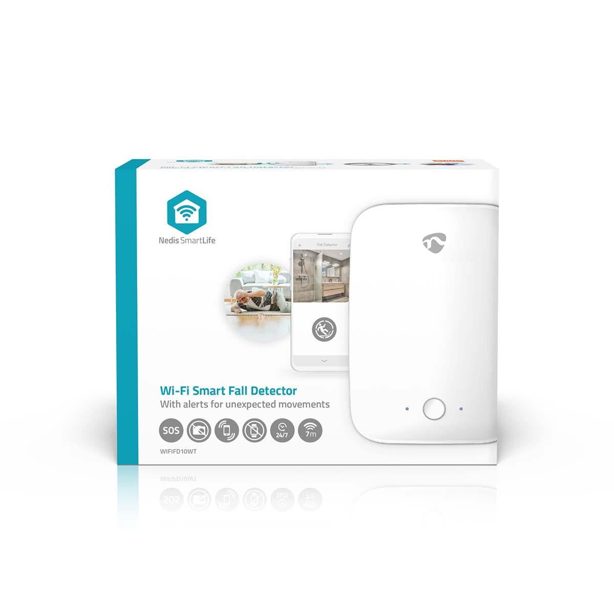 Nedis Fall Detector | Wi-Fi | Detection range: 7 m | Effective field of view (horizontal): ±45° | Effective field of view (vertical): ±45° | IP54 | White