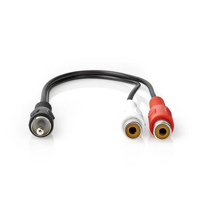 Nedis Subwoofer Cable | RCA Male | 2x RCA Female | Nickel Plated | 0.20 m | Round | 5.0 x 2.5 mm | Black | Box