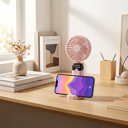 Nedis FNHH3BOX3 | Hand Fan | 90 mm | 6-Speed Settings | 6 Units incuding Display | Pink
