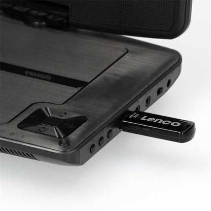 Lenco DVP-901BK | Portable 9" DVD-Player | New design with bracket Black