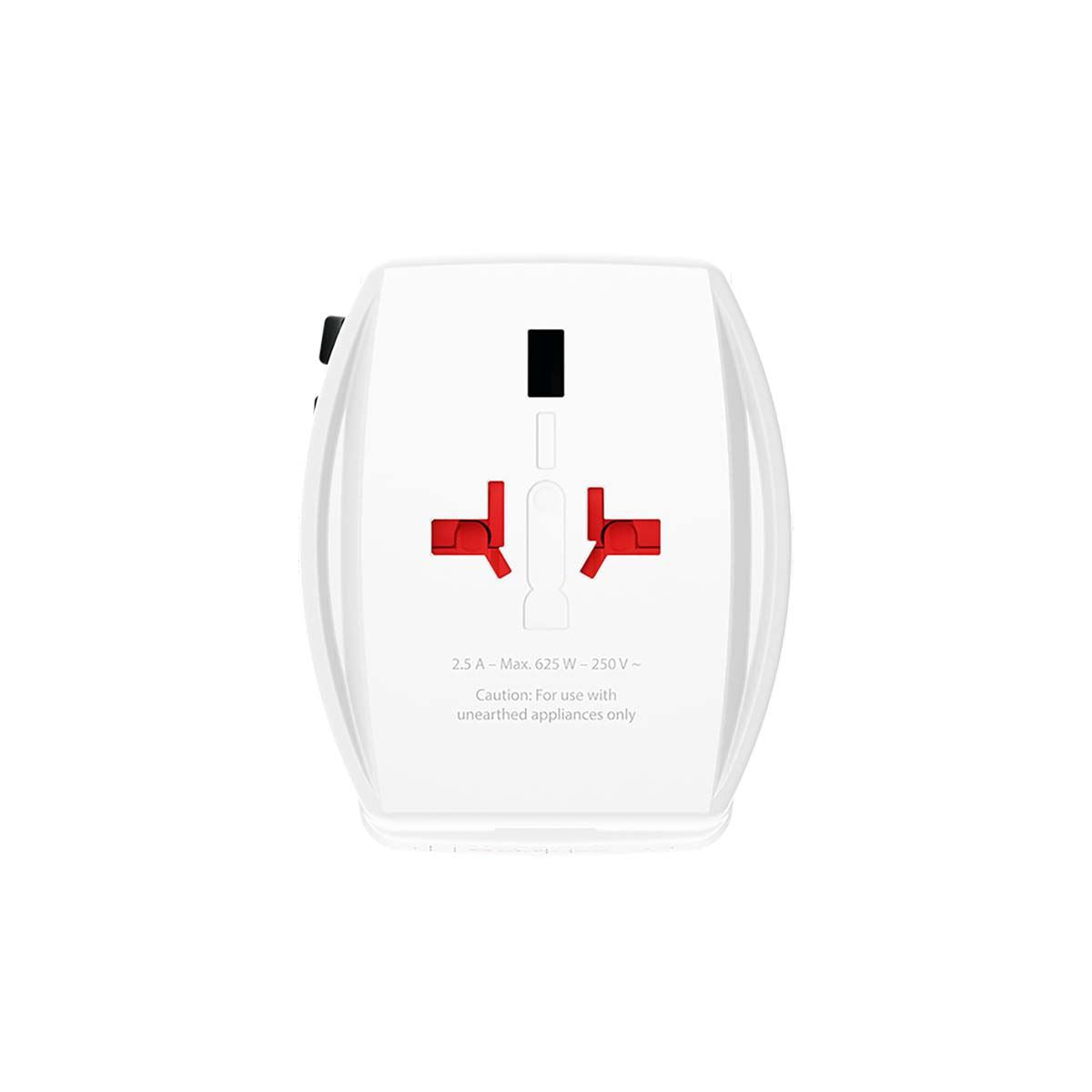 Skross SKR1302976 | Travel Adapter 2-pole world travel adapter with integrated Dual USB Charger (1x USB C & 1 x USB) 65 Watt Power Delivery