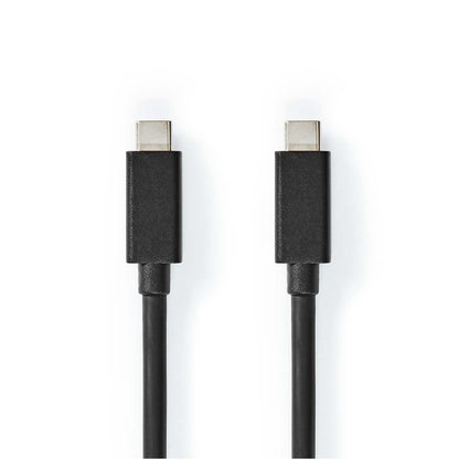 Nedis USB Cable | USB 3.2 Gen 2 | USB-C™ Male | USB-C™ Male | 100 W | 4K@60Hz | 20 Gbps | Nickel Plated | 1.00 m | Round | PVC | Black | Box | 17.081.003