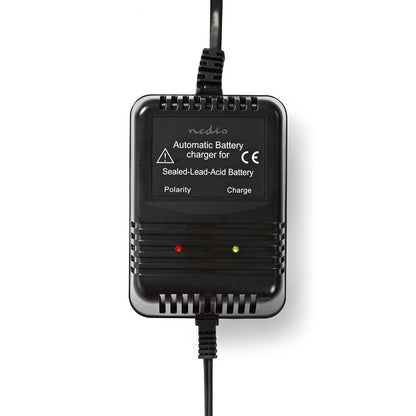 Nedis Lead-Acid Battery Charger | 2.3 / 6.9 / 13.8 V DC | 0.6 A | Trickle charging | Type C (CEE 7/16) | Battery Clamps | Battery type: AGM / Gel / Lead Acid / SLA / VRLA | Black