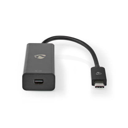 Nedis USB-C™ Adapter | USB 3.2 Gen 1 | USB-C™ Male | Mini DisplayPort Female | 8K@60Hz | 0.20 m | Round | Nickel Plated | PVC | Black | Polybag