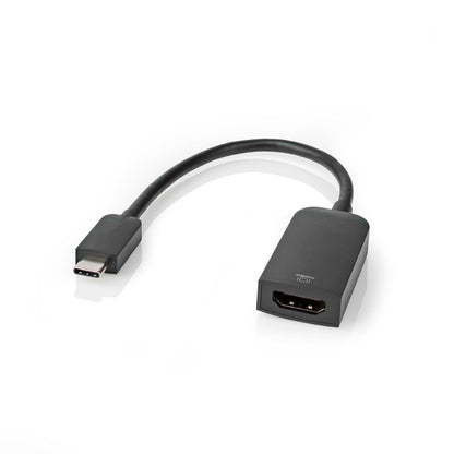 Nedis USB-C™ Adapter | USB 3.2 Gen 1 | USB-C™ Male | HDMI™ Output | 4K@60Hz | 0.20 m | Round | Nickel Plated | PVC | Black | Polybag