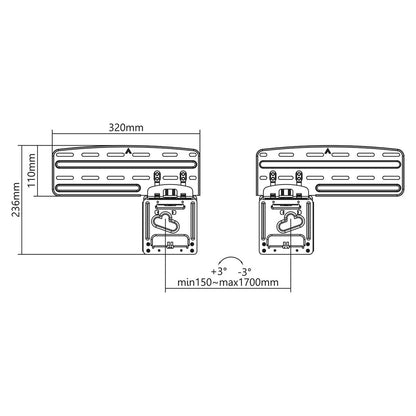Nedis Fixed TV Wall Mount | 43 - 85 " | Maximum supported screen weight: 60 kg | Minimum wall distance: 7.50 mm | Steel | Black