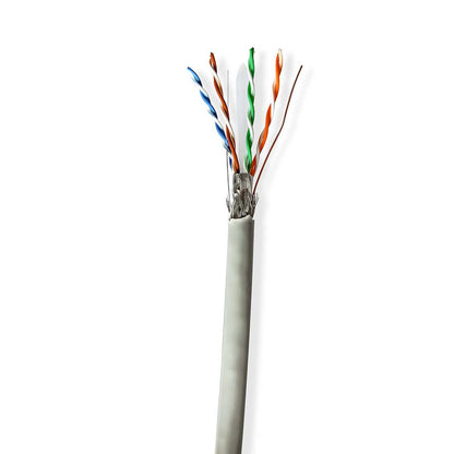 Nedis CCBG8524GY305S | Network Cable Roll | CAT6 | Solid | S/FTP | CCA | 305.0 m | Indoor | Round | PVC | Grey | Pull Box