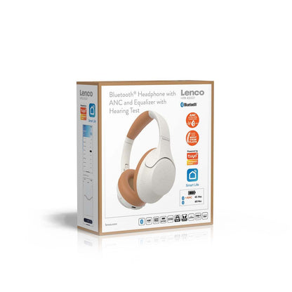 Lenco HPB-830GY | ANC Bluetooth® 5.3 Headphones | Active Noise Cancelling | White