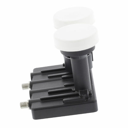 Nedis LNB | Twin Monoblock 6.0° | Output connection: 2x F-Connector | Noise figure range: 0.85 dB | Conversion gain: 52 - 67 dB | Black | Suitable for: Astra+ / Hotbird