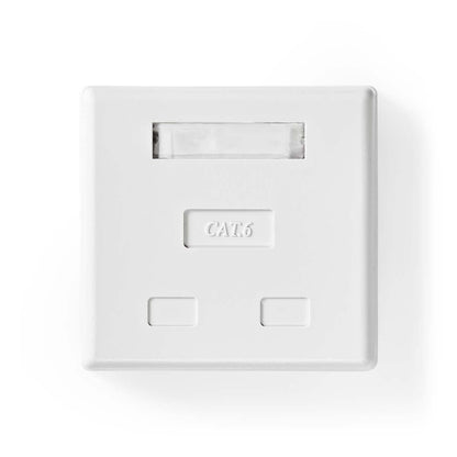 Nedis Network Wall Box | On-Wall | 2 port(s) | UTP CAT6 | Straight | Female | Gold Plated | PVC | White | Envelope