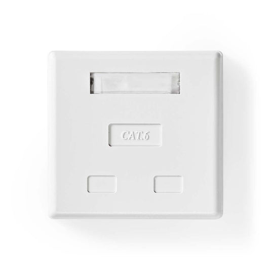 Nedis Network Wall Box | On-Wall | 2 port(s) | UTP CAT6 | Straight | Female | Gold Plated | PVC | White | Envelope