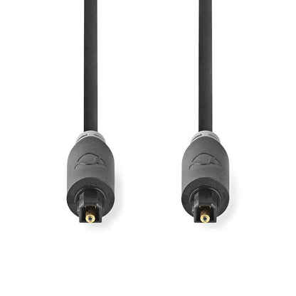 Nedis Optical Audio Cable | TosLink Male | TosLink Male | 2.00 m | Round | PVC | Anthracite | Box
