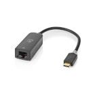Nedis USB Network Adapter | USB 3.2 Gen 1 | 1000 Mbps | USB-C™ Male | RJ45 Female | 0.20 m | Round | Gold Plated | Tinned Copper | Anthracite | Box