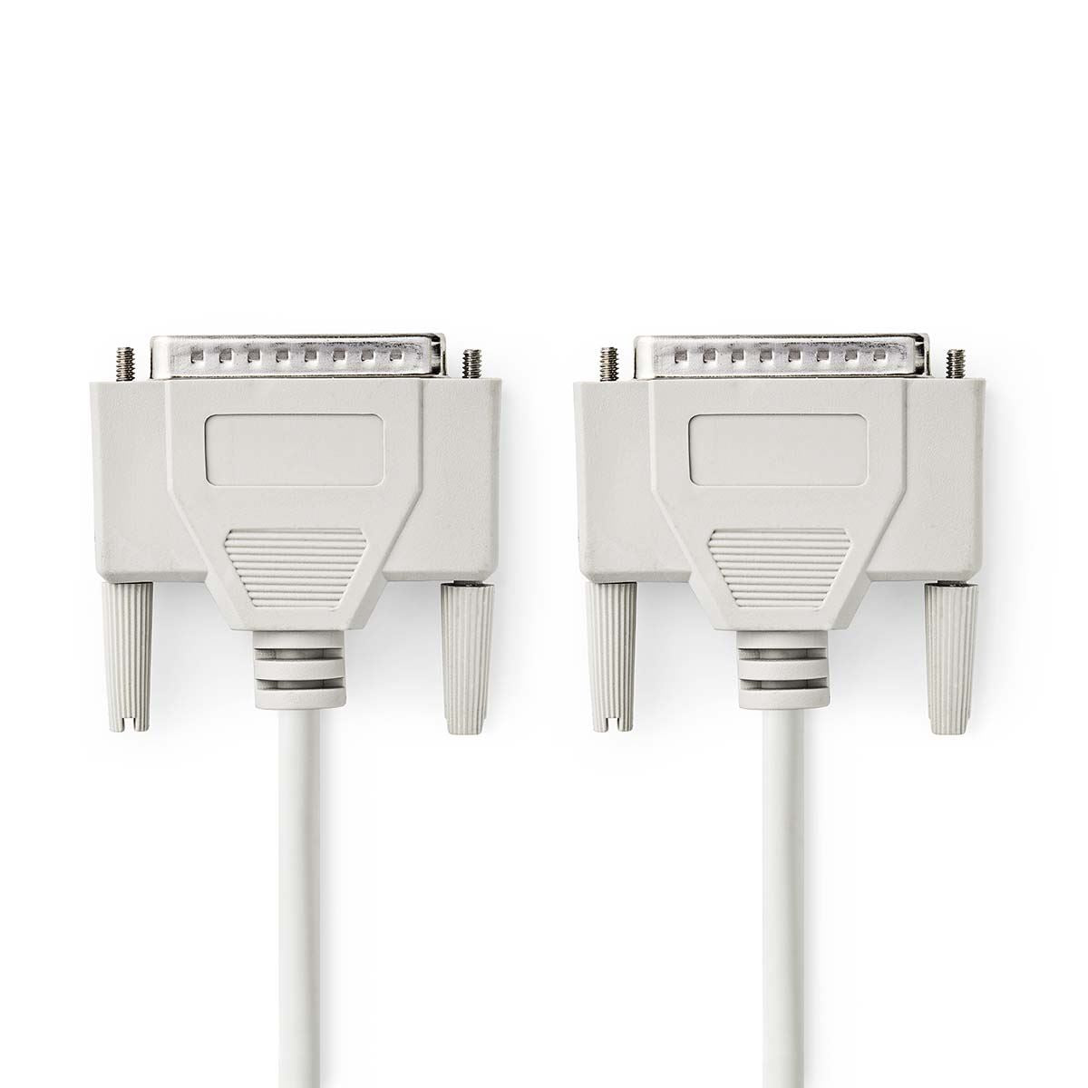 Nedis Serial Cable | D-SUB 25-Pin Male | D-SUB 25-Pin Male | Nickel Plated | 3.00 m | Round | PVC | Ivory | Polybag