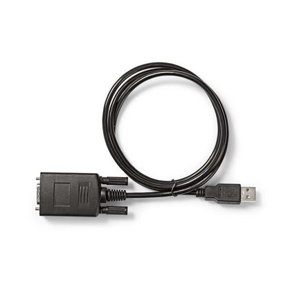 Nedis CCGW60852BK09 | RS232 Converter | USB-A Male | RS232 | Nickel Plated | 0.90 m | Round | PVC | Black | Box