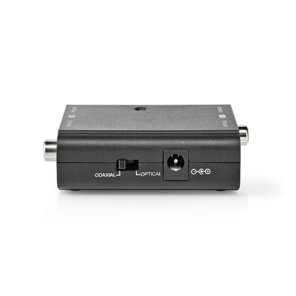 Nedis Digital Audio Converter | 2-way | Connection input: 1x S/PDIF (RCA) Female / 1x TosLink Female | Connection output: 1x S/PDIF (RCA) Female / 1x TosLink Female | ARC | Manual | Black