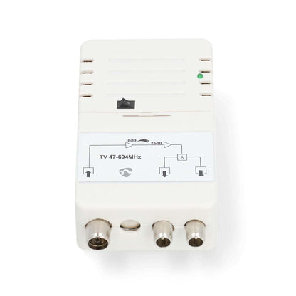 Nedis CATV Amplifier | Gain: 25 dB | 47 - 694 MHz | Number of outputs: 2 | Gain control | White