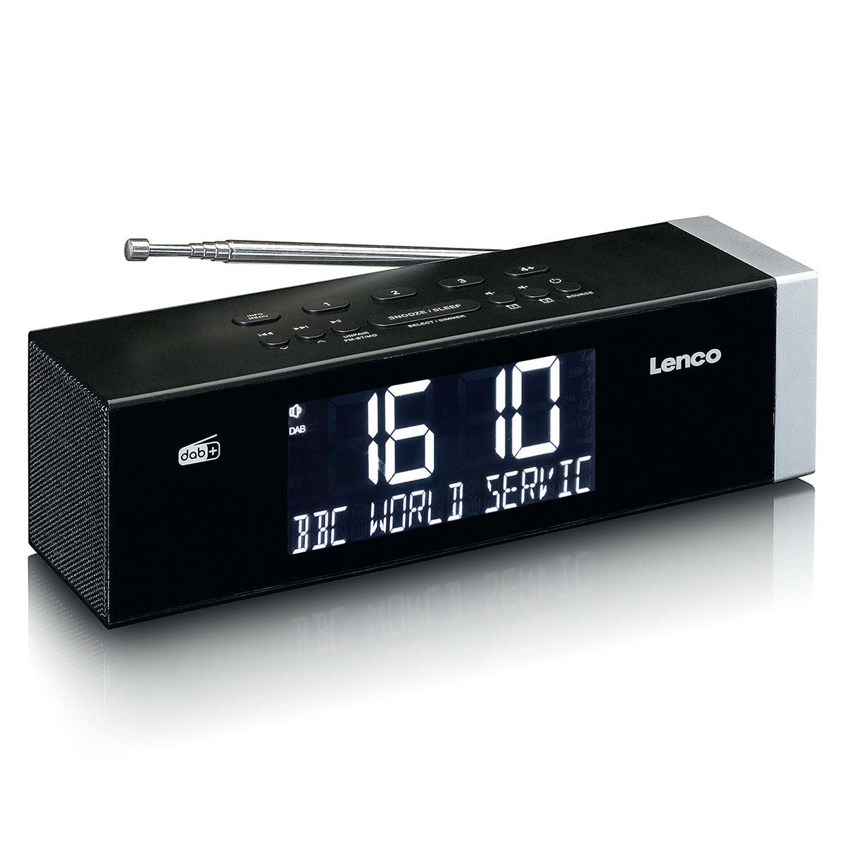 Lenco CR-640BK | DAB+ FM Clock Radio | USB | Bluetooth® Speaker | Black