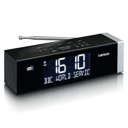 Lenco CR-640BK | DAB+ FM Clock Radio | USB | Bluetooth® Speaker | Black
