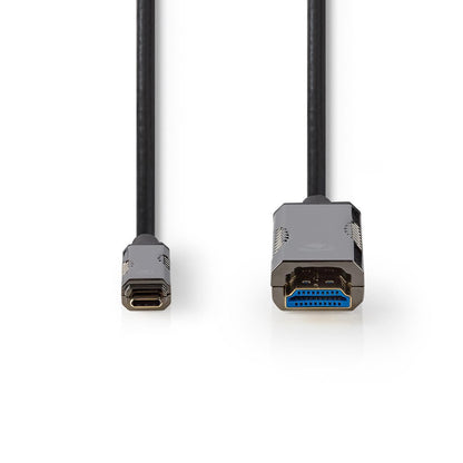 Nedis Active Optical USB Cable | USB-C™ Male | HDMI™ Connector | 18 Gbps | 10.0 m | Round | PVC | Black | Gift Box