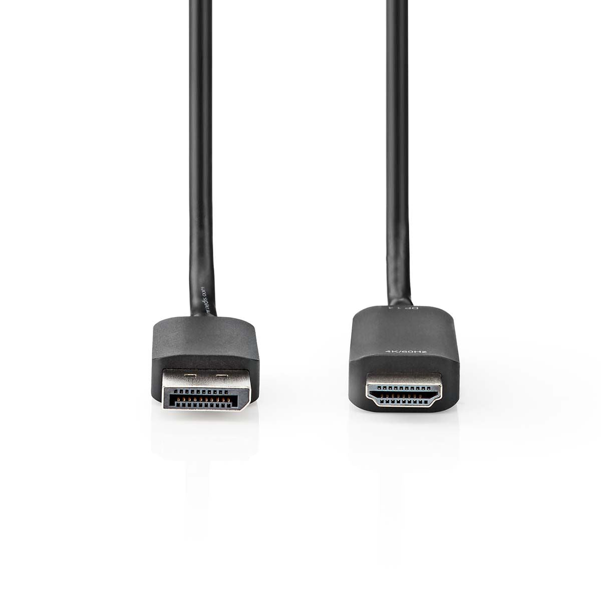 Nedis DisplayPort Cable | DisplayPort Male | HDMI™ Connector | 4K@60Hz | Nickel Plated | 2.00 m | Round | PVC | Black | Polybag