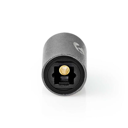 Nedis TosLink Adapter | TosLink Female | TosLink Female | Straight | Metal | Gun Metal Grey | 1 pcs | Box