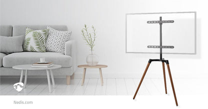 Nedis TV Floor Stand | 50 - 65 " | Maximum supported screen weight: 35 kg | Scandinavian Design | Rotatable | Anti-tip strap | Snap-lock | Aluminium / Steel | Black
