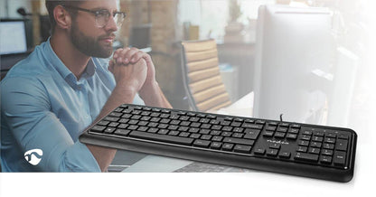 Nedis Wired Keyboard | USB-A | Multimedia | AZERTY | BE Layout | Numeric keypad