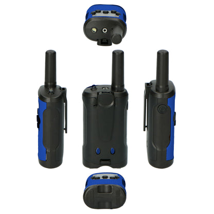 Alecto Walkie-Talkie Set | 2 Handsets | Up to 7 km | Frequency channels: 8 | VOX | up to 3 Hours | Black / Blue