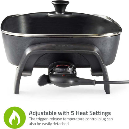 Nedis Electric Skillet Pan | 40 cm | Thick-cast Aluminium Body