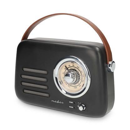 Nedis RDFM2600BK | FM Radio | Portable Design | Bluetooth® / FM | Accu Powered / USB Powered | Analogue | 10 W | Bluetooth® | Black