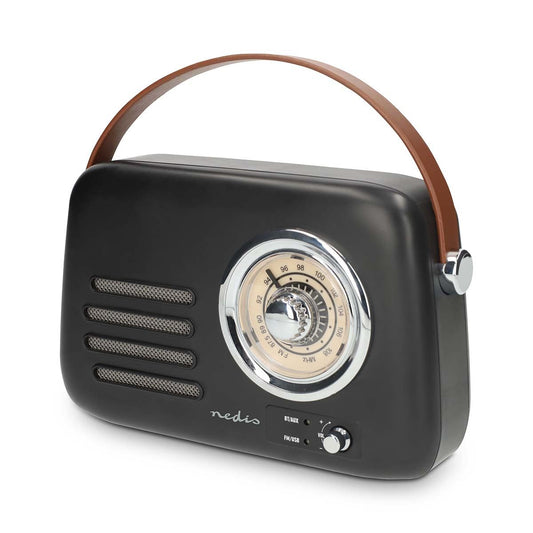 Nedis RDFM2600BK | FM Radio | Portable Design | Bluetooth® / FM | Accu Powered / USB Powered | Analogue | 10 W | Bluetooth® | Black