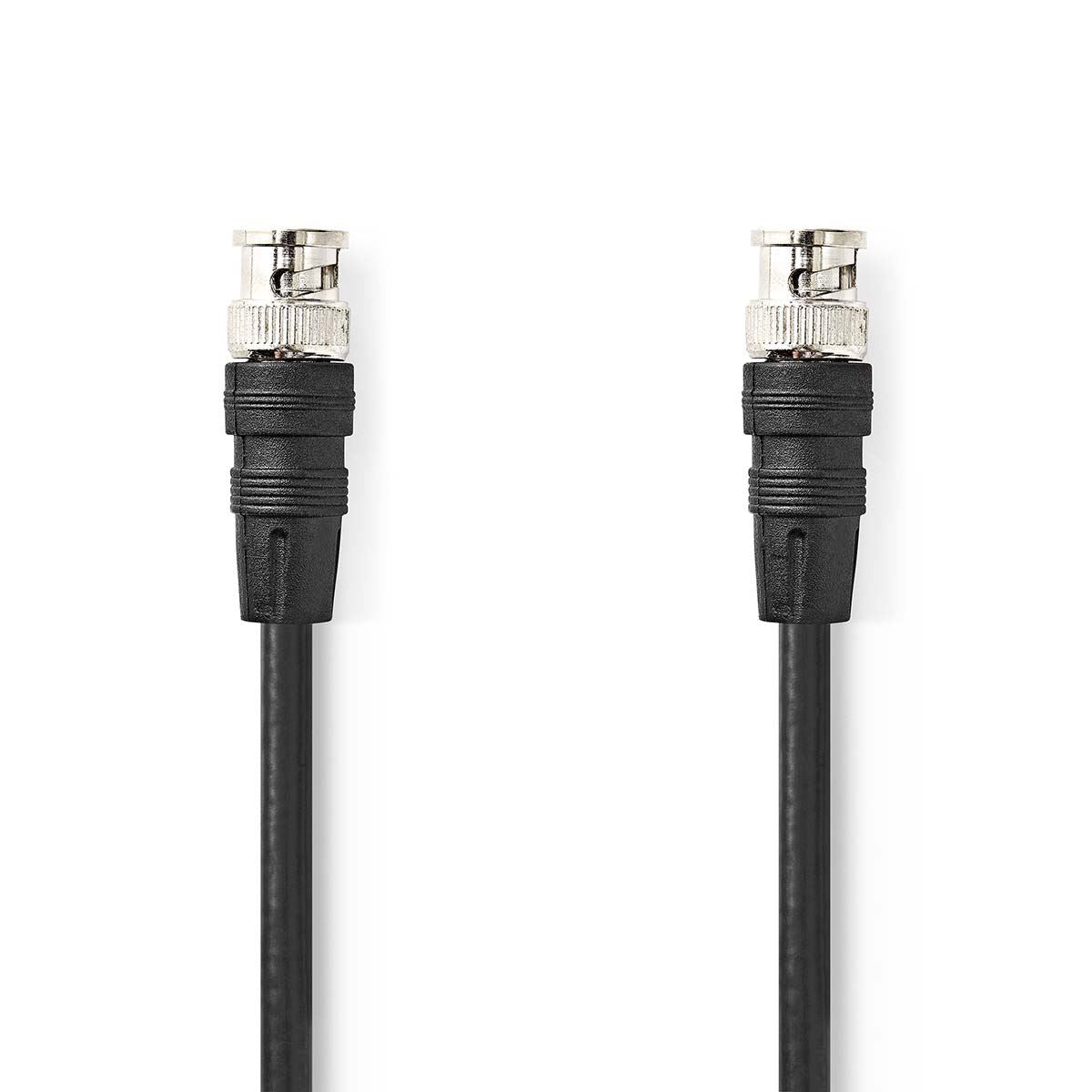 Nedis CVGP01000BK10 | BNC Video Cable | BNC Male | BNC Male | Nickel Plated | 75 Ohm | 1.00 m | Round | PVC | Black | Label
